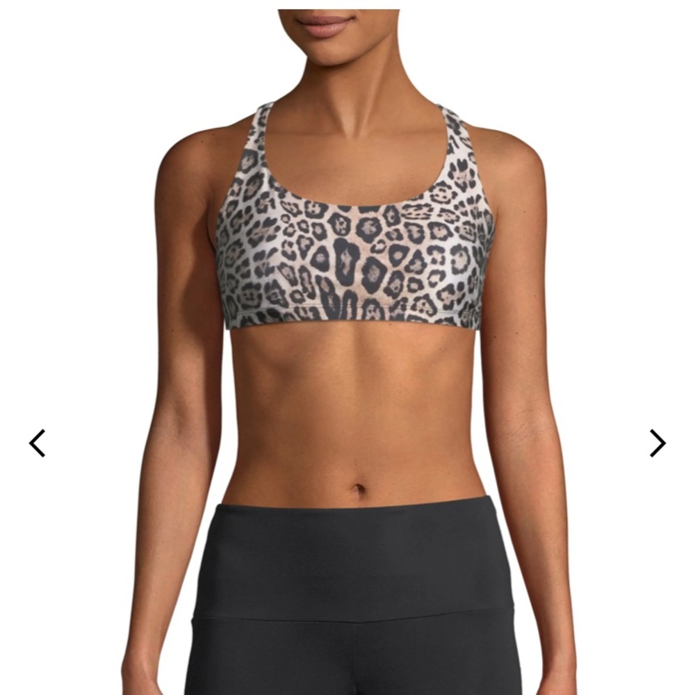 Onzie Strappy Crisscross Sports Bra, Leopard-Print size S/M